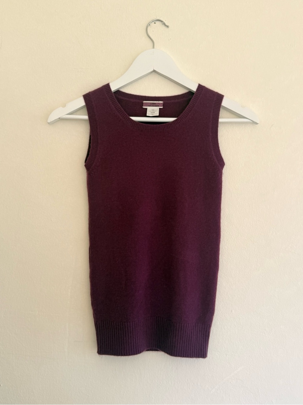 J. Crew Purple 100% Cashmere Knit Tank